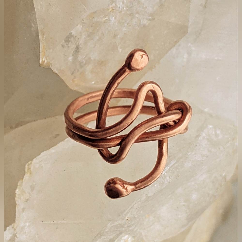 Dynamic Copper Ring Artisan Crafted - image 7